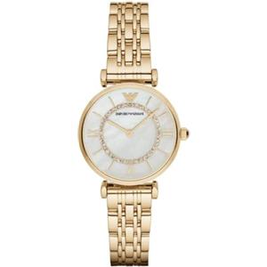 Emporio Armani Orologio donna, movimento a due lancette, cassa in acciaio inossidabile gold 32 mm con bracciale in acciaio inossidabile, AR1907