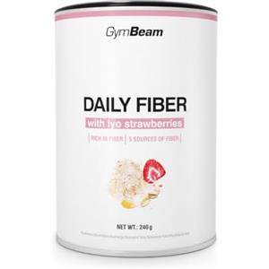 GymBeam Daily Fiber 240g - Miscela di Fibra Polvere con 5 Tipi di Fibre e Frutta Liofilizzata, Dolcificato con Stevia, Contiene Psillio, Inulina e Galattoligosaccaridi,Contiene fibre di avena e mais