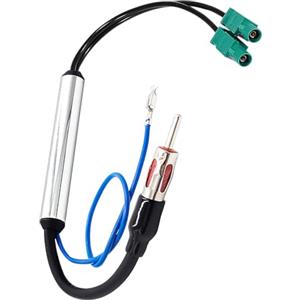 Oupdate Autoradio Antennaadapter Doppel Fakra auf DIN Stecker Cavo 35cm con Amplificatore Segnale Adattatore Antenna Auto dual Fakra Z a DIN per Ricevitore Autoradio, Unità Principale GPS Double Fakra