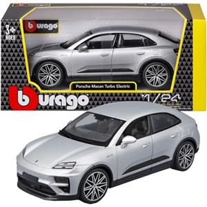 BBURAGO Porsche Macan 4 Electric - Auto Diecast Scala 1:24 con Cofano e Porte Apribili, Replica Ufficiale per Bambini 3 Anni