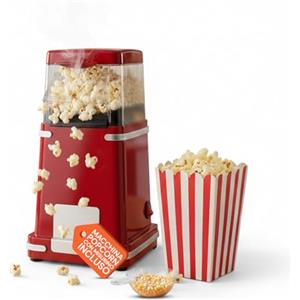 Avilia - Macchina Popcorn 1200W ad Aria Calda per Popcorn Leggeri e Croccanti, Facile da Usare Senza Olio, Ideale per Serate Cinema e Feste in Famiglia, Design Compatto e Veloce Pulizia