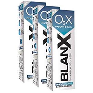 BlanX, Dentifricio O3X, Dentifricio Sbiancante, Lucidante, Dentifricio Naturale con Ossigeno Attivo, Licheni Naturali, 3 Confezioni da 75ml