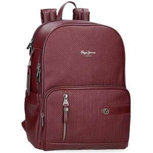 Pepe Jeans Sprig Zaino casual realizzato in pelle sintetica, spalline larghe e regolabili che si adattano, tasca frontale. Joumma Bags, bordeaux, Taglia unica, Zainet