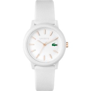 Lacoste Orologio Analogico al Quarzo da Donna Collezione LACOSTE.12.12 con Cinturino in Silicone Bianco - 2001211