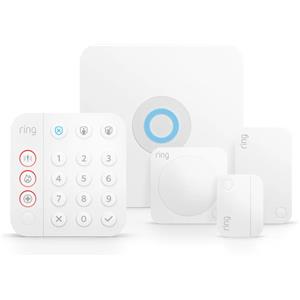 Ring Alarm Pack S - Sistema di protezione domestica intelligente, monitoraggio assistito opzionale senza vincoli a lungo termine, funziona con Alexa fili, cablato Wi-Fi, Z-Wave Ethernet bianco [B08L5TWL9D]