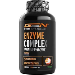 GEN GERMAN ELITE NUTRITION Complesso enzimatico - Enzimi digestivi con DigeZyme® brevettato, bromelina, pepsina, papaina, estratti vegetali e batteri lattici - Altamente dosato, vegano - 120 capsule