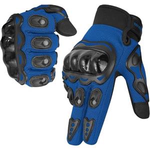 WESTWOOD FOX Guanti da moto per uomo e donna, guanti da moto con dita intere, per BMX, MX, ATV, MTB, equitazione, caccia, arrampicata e sport all'aria aperta (XL, BLU)