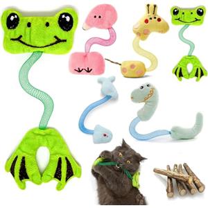 GingerUPer 10 PCS Giochi per Gatti 2in1 - Bastoncini Erba Gatta, Matatabi Naturale, Giochi da Masticare per Denti, Catnip Stick