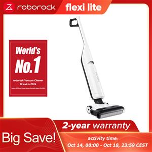 Roborock Flexi Lite Aspirapolvere verticale, bordi di pulizia 1 mm, 17000 Pa, asciugatura a rullo autopulente, design leggero