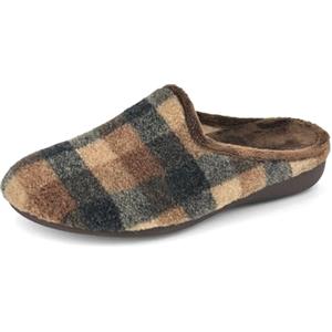JOMIX Pantofole Uomo Invernali Scozzesi Ciabatte Pelose Calde da Casa con Plantare Estraibile Suola in Gomma Antiscivolo Cuabatte Ortopediche Comode per Anziani e Uso Quotidiano MU2409 Marrone 44