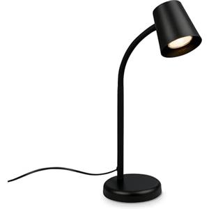 Briloner - Lampada da comodino, lampada da scrivania orientabile, lampada da tavolo GU10 per ufficio con interruttore a cavo, lampada da lettura, 9W, 130x385mm (DxA), metallo, nero