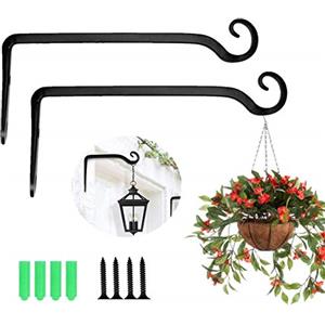 Lenxnmy 10 Pollici Ganci da Parete per Pianta Porta pianta Appendere Parete Ganci Staffe per Appendere cestini/Vaso/Uccelli mangiatoie/Piante/Lanterne/Campanelle a Vento/Fiori/all'Esterno/Balconi