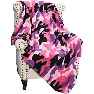 Catalonia Classy Coperta in Pile per Divani, Coperta da Divano Invernale Leggera e Calda, Comoda Poltrona Letto Singolo, 150 x 130 cm Rosa Mimetico