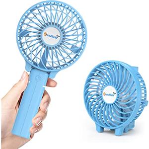 Jonwall Ventilatore USB, Mini Ventilatore Portatile Ventilatore da Tavolo Ricaricabile Ventilatore da Scrivania Personale Pieghevole per Viaggi in Campeggio Ufficio Domestico Blu