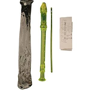 GMM Flauto soprano, Flauto dolce, in tre pezzi, per principianti e studenti, con custodia, scovolino per pulizia, tabella per diteggiatura. (GIALLO FLUO TRASP)