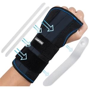 EULANT Tutore Polso con Stabilizzatore Metallico,Polsiera con Stecche,Tutore Tunnel Carpale per Alleviare il Dolore,Parapolsi Tendinite per Sinistra,M