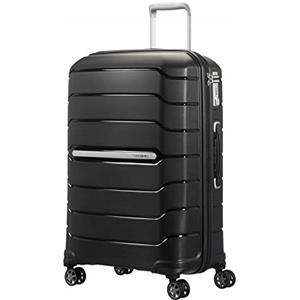 Samsonite Flux - Spinner M, Valigia espandibile, 68 cm, 75/85 L, Nero (Black)