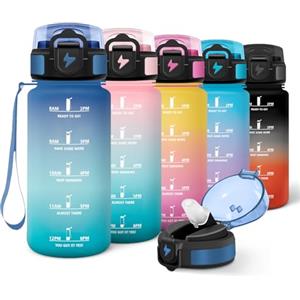 Motswedi Borraccia Bambini, 500ml con Cannuccia, Borraccia Palestra, Riutilizzabile, Bottiglia acqua, a Prova di Perdite, Borracce Bambini, Borracce, per Scuola, Yoga, Palestra, Ufficio, Blu Verde