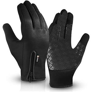 Katx WESTWOOD FOX GEAR Guanti da Corsa Guanti Invernali da Ciclismo Uomo Donna Touchscreen Impugnatura Antiscivolo Fodera in Pile Ispessita Leggera Antivento Escursionismo all'aperto Guida Allenamento