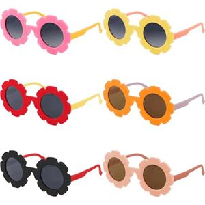 RosyFate Occhiali da Sole Bambino, 6 Pezzi Occhiali da Sole Bambini, Occhiali da Sole a Fiori, Moda Occhiali, Anti-UV, per Estate Bambini, Ragazze, Ragazzi, Feste in Spiaggia, Multicolore (Tipo B)