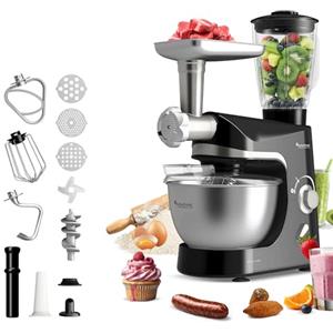 TurboTronic By Z-LINE TurboTronic TT-007 / Impastatrice da cucina - Mixer da cucina verticale - Robot da cucina - Food processor - 5 Litri - 2000W - Nero