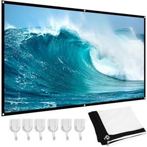 SUNGOOYUE Schermo di Proiezione, 60-100 Pollici 16: 9 Schermo per Proiettore HD Pellicola 3D Tende per Schermi Portatili, Schermo per Proiettore Esterno Lavabile su Entrambi i Lati per (84 pollici)