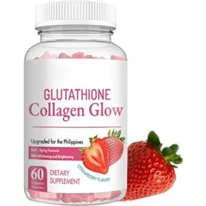 QuWanSU Gominole illuminanti, 60 gommose aromatizzate alla fragola, riducono le rughe, illuminano e sbiancano la pelle, migliorano la carnagione ed eliminano le imperfezioni.