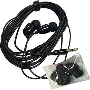Generic Auricolari extra lunghi, cuffie antirumore da 3 metri con microfono e suono chiaro, cuffie con cavo di estensione da 3,5 mm, cuffie portatili con monitor per cavo per live streamer, trasmissione