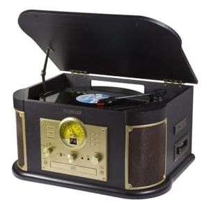 Technaxx Giradischi Bluetooth V2.0 Digitalizzazione Dischi Cassette CD Funzione Radio AUX RCA Altoparlanti Stereo TX-103