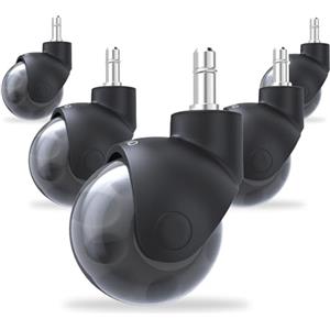 COSYLAND Ruote per Sedia Ufficio 11x22 mm - Set di 5 Ruote Sedia Ufficio Universali, Rotelle Girevoli in Poliuretano per Pavimenti Duri, Parquet e Tappeti - Scorrimento Silenzioso, Anti-graffio