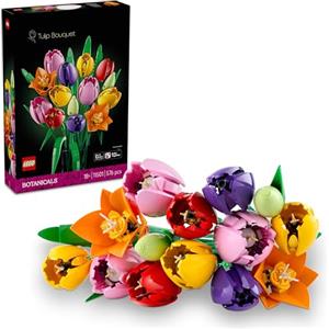 LEGO Botanicals Bouquet di Tulipani - Set di Fiori Finti da Costruire per Adulti - 14 Tulipani Artificiali in 5 Colori - Decorazione per la Tavola e la Casa - Idea Regalo Fai da Te per Donne - 11501