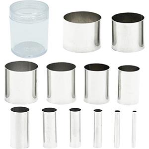 SZXMDKH 12 Pezzi Coppapasta Rotondo, Coppapasta Tondo, Set da Taglio per Biscotti, Stampo per Biscotti Fondente con Contenitore