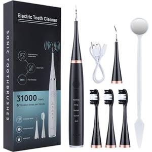 Generico Spazzolino Elettrico per Adulti e Bambini,My Variations Spazzolino Smiles Toothbrush Water Flossers For Teeth Cordless Pulizia Denti Tartaro Scovolini Denti 5 Modalità, Nero