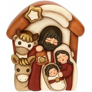 THUN - Formella Sacra Famiglia in ceramica - Presepe - 13.3X5.4X15 cm