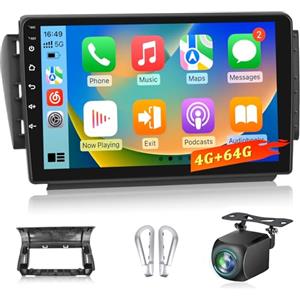 LORPHEIR 4+64G Autoradio Android per Peugeot 208/2008 2012-2018, Stereo con Schermo 10 pollici, Wireless Carplay e Android Auto, Audio DSP 32EQ + Telecamera posteriore AHD, Supporto OEM