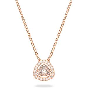 Swarovski Millenia Collana Elegante con Pietra Trilliant in Oro Rosa - Lunghezza Fino a 42 cm