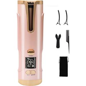 AN HUI MING Arricciacapelli Automatico Portatile senza fili, 20MM Ferro Boccoli Ricaricabili, Adatto capelli corti e lunghi, batteria 5200 mAh, 6 Temperature(150-200℃), Antiscottatura per Salone Domestico