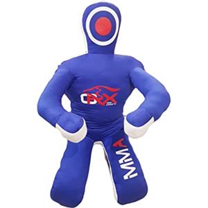 Oryx Sports Manichino da Grappling MMA - Sacco da Boxe Judo, MMA BJJ Jiu Jitsu Posizione Seduta Mani Davanti (NON RIEMPITO, Tela) (149,86 cm, Tela Blu)