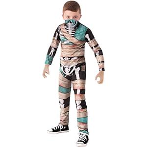 Rubie's Rubies Costume Mummia Scheletro per bambino e bambina, Tuta stampata con maschera, Licenza Ufficiale, Mummias, Mummy, Scheletros per Halloween, Carnevale, Cosplay e Feste