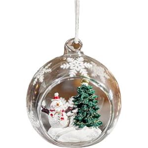 Violiica Palline di Natale in vetro, trasparenti, piccole dimensioni, pendenti, ornamento natalizio per decorazioni natalizie