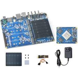 WayPonDEV CM3588 Plus NAS Kit, PC a scheda singola LPDDR5 da 16 GB, RK3588 CPU 6TOP NPU Mali-G610 GPU, supporta SSD 4X NVMe per server cloud di casa, codificatore video 8K (16+64GB)