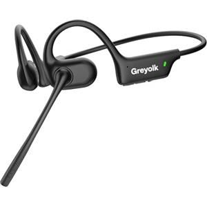 GREYOLK Cuffie Bluetooth con Microfono,Auricolari Bluetooth Cuffie a conduzione aerea,Open-ear Cuffie Wireless Microfono Antirumore,Cuffie aperte per Camionisti, Riunioni, Ufficio, Casa e Affar
