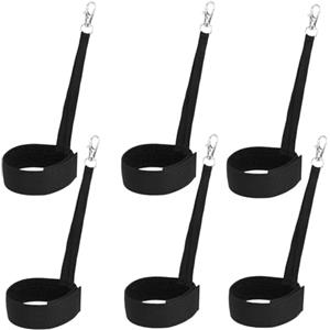 Sinbana 6pz Guanto Sci Laccio con Ganci Metallici, Cinturini Polso Guanto Nylon Metallo per Sci Snowboard Alpinismo Sport Esterni (Nero)