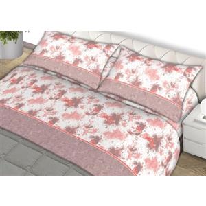 L'Emporio Casa Set Lenzuola Flanella Letto Matrimoniale 100% Caldo Cotone sopra 240x290 + sotto Angoli 160 a180x195 a 200 + 2 Federe 50x80 (Acquarello Pesco)