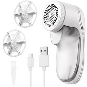 mellystore Levapelucchi Elettrico Portatile Levapelucchi Ricaricabile USB Togli Pelucchi Leva Pelucchi Elettronico Rasoio Togli Pelucchi Rimuovi Pelucchi con Spazzola e 2 Lame di Ricambio per Abiti e Tessuti