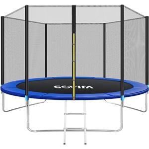 GOVITA - Trampolino Elastico Da Giardino Tappeto Elastico Esterno Sport Con Rete Di Sicurezza E Scaletta - Certificato CE (250 cm)