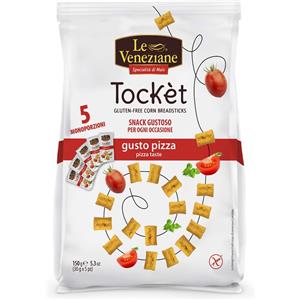 Molino Di Ferro Tockèt Gusto Pizza - Grissini Senza Glutine con Pomodoro e Origano, 150g