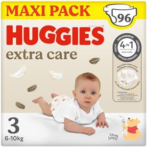 Huggies Extra Care, Pannolini Taglia 3 (6-10 Kg) Pacco Mega, 96 Pz