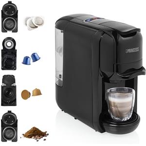 Princess Macchina da caffè multi capsula in acciaio 3 in 1-19 bar - 0,6 L - adatta per Nespresso, Dolce Gusto e varie capsule o cialde ESE - 249452