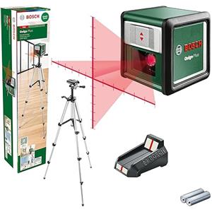 Bosch Home and Garden livella laser a croce Quigo Plus con treppiede (allineamento semplice a distanze uguali e variabili grazie alle marcature sulle linee, in scatola di cartone E-Commerce)